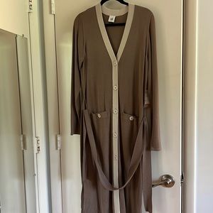 Cabi taupe, belted Genteel Cardigan/dress New with tags